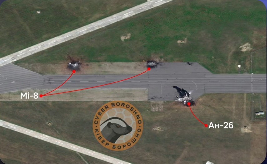 Rostov Air Base Mi-8 and An-26 destruction